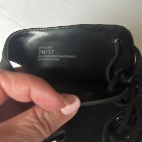 Jessica Simpson Chunky Heel Sandals Lace Up Goth Witchy Boho Black Women's 7 - Picture 9 of 15